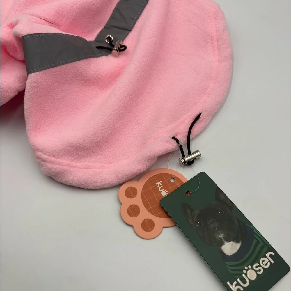 Kuoser Dog Fleece Jacket Reflective Winter Vest - Pink, Medium NWT